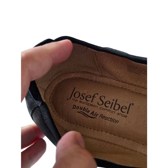 Josef Seibel Pippa Flats Black Leather Size 8.5US Slip On Flexible Shoes Comfort - Picture 7 of 8